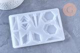 Moule silicone géométrique fabrication boucles pendentif résine, x1 (G6300)
