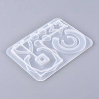 Moule pour fabrication boucles cercle hexagone coeur résine, moule en silicone pour réaliser des bijoux avec inclusion résine, x1 G5893