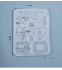 Moule pour fabrication boucles coeur étoile résine, un moule en silicone pour réaliser des bijoux avec inclusion en résine, x1 (G4579)