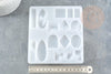 Moule pour fabrication boucles créoles résine 157x166mm, moule en silicone pour réaliser des bijoux avec inclusion en résine, x1 G6296