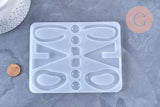 Moule pour fabrication boucles créoles résine, un moule en silicone pour réaliser des bijoux avec inclusion en résine, x1,G6312