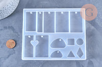 Moule pour fabrication pendentif rectangle résine, un moule en silicone pour réaliser des bijoux avec inclusion en résine, x1 (G4577)
