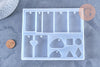 Moule pour fabrication pendentif rectangle résine, un moule en silicone pour réaliser des bijoux avec inclusion en résine, x1 (G4577)