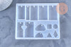 Moule pour fabrication pendentif rectangle résine, un moule en silicone pour réaliser des bijoux avec inclusion en résine, x1 (G4577)