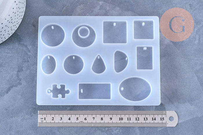 Moule pour fabrication pendentifs résine, un moule en silicone pour réaliser des bijoux avec inclusion en résine, x1 G3533
