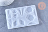 Moule silicone géométrique fabrication boucles pendentif résine, x1 (G6300)