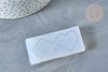 Moule silicone pendentif décoration forme cœur résine 63mm, x1 (G7990)