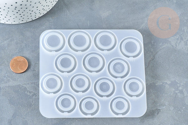 Moule silicone pour fabrication bague décoration forme anneau résine 123x108x7mm, x1 (G7989)