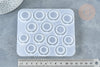 Moule silicone pour fabrication bague décoration forme anneau résine 123x108x7mm, x1 (G7989)