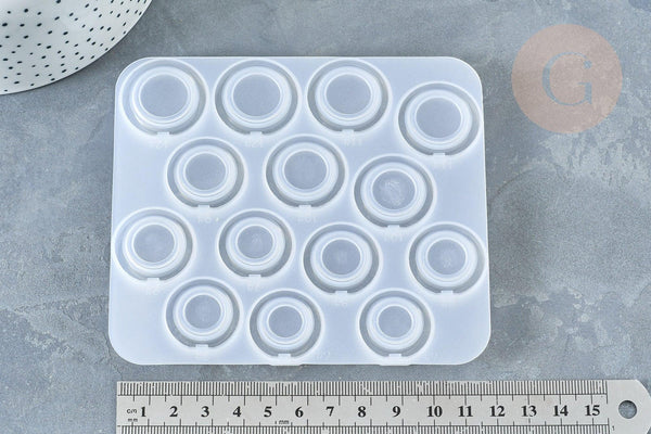 Moule silicone pour fabrication bague décoration forme anneau résine 123x108x7mm, x1 (G7989)