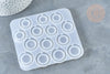 Moule silicone pour fabrication bague décoration forme anneau résine 123x108x7mm, x1 (G7989)