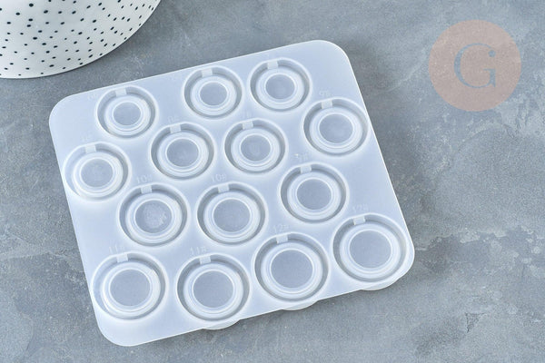 Moule silicone pour fabrication bague décoration forme anneau résine 123x108x7mm, x1 (G7989)