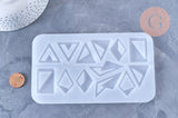Moule triangle fabrication boucles pendentif résine, un moule en silicone pour réaliser des bijoux avec inclusion en résine, x1 (G6301)
