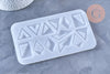 Moule triangle fabrication boucles pendentif résine, un moule en silicone pour réaliser des bijoux avec inclusion en résine, x1 (G6301)