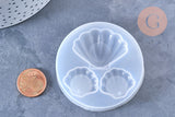 Moules Silicone coquillage 62mm résine UV ou époxy, x1 (G7269)