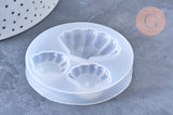 Moules Silicone coquillage 62mm résine UV ou époxy, x1 (G7269)