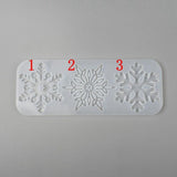 Moules en silicone 3 flocons de neige pour résine 230mm, x1 (G4973)