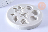 Moules en silicone COQUILLAGES pour résine 6.7cm, x1 (G5096)
