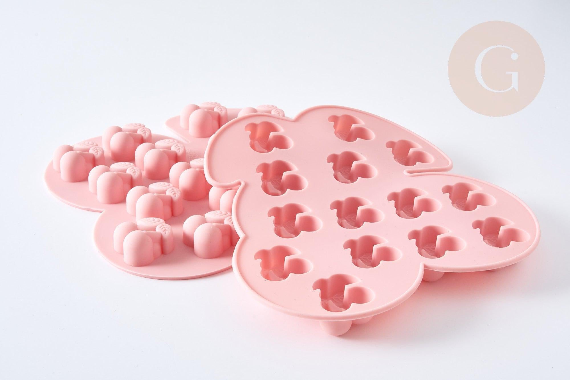 NPR-Moules en silicone rose CERISES 17.7cm, Moule pâtisserie en silicone bijoux avec inclusion en résine,x1 G7728