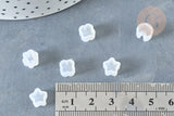 Moules petits en silicone lune, fleur, étoile inclusion résine 8~8.5mm, x2 (G8329)