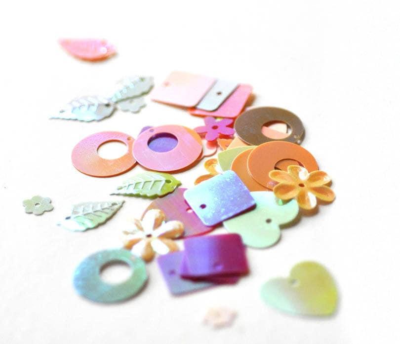 Paillettes multicolores, fournitures créatives, décoration vêtements, sequins multicolores, broderie vêtements, 5 grammes-G0798