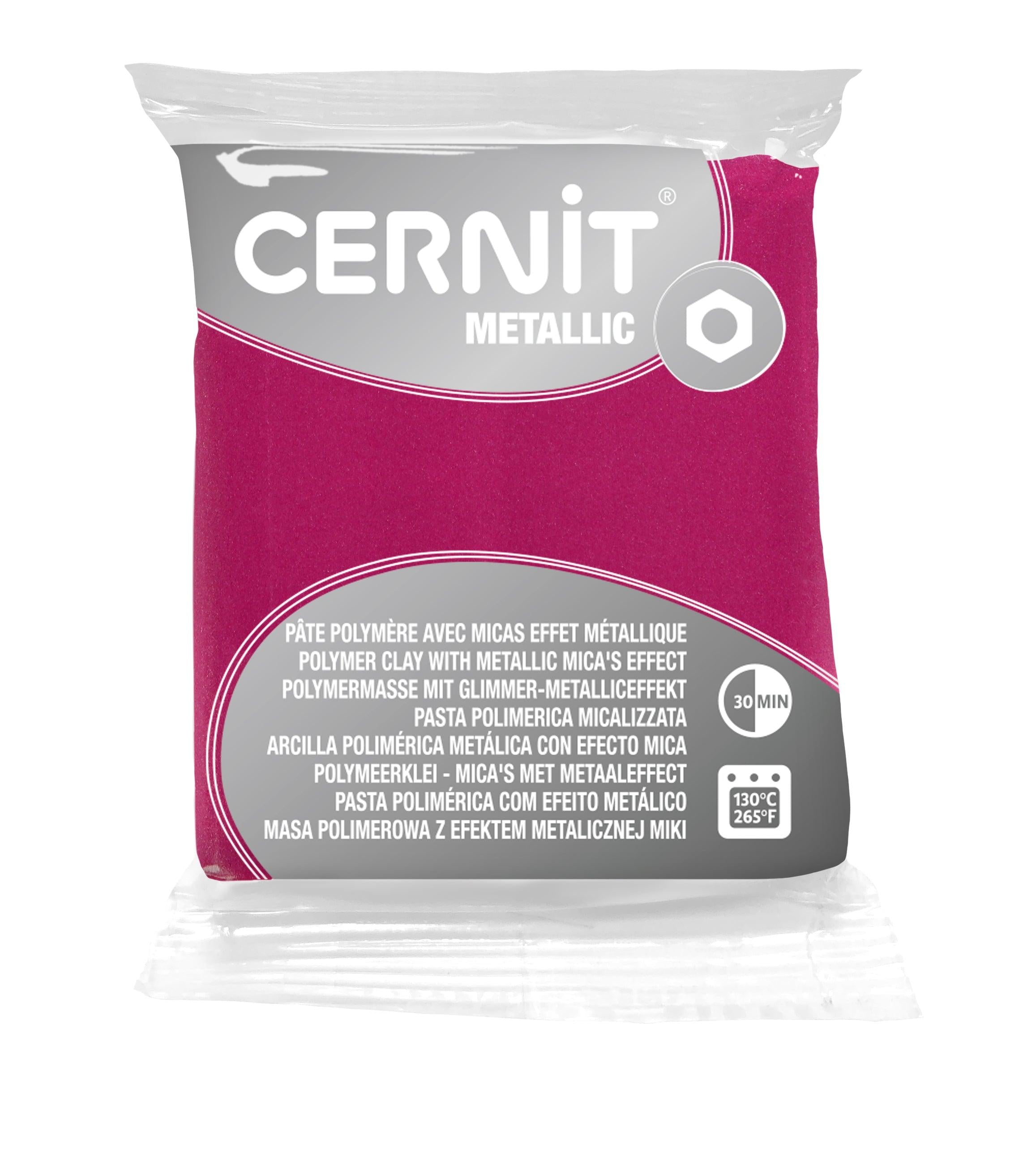 Pâte polymère Cernit METALLIC - Rouge Magenta x56g (G10453)