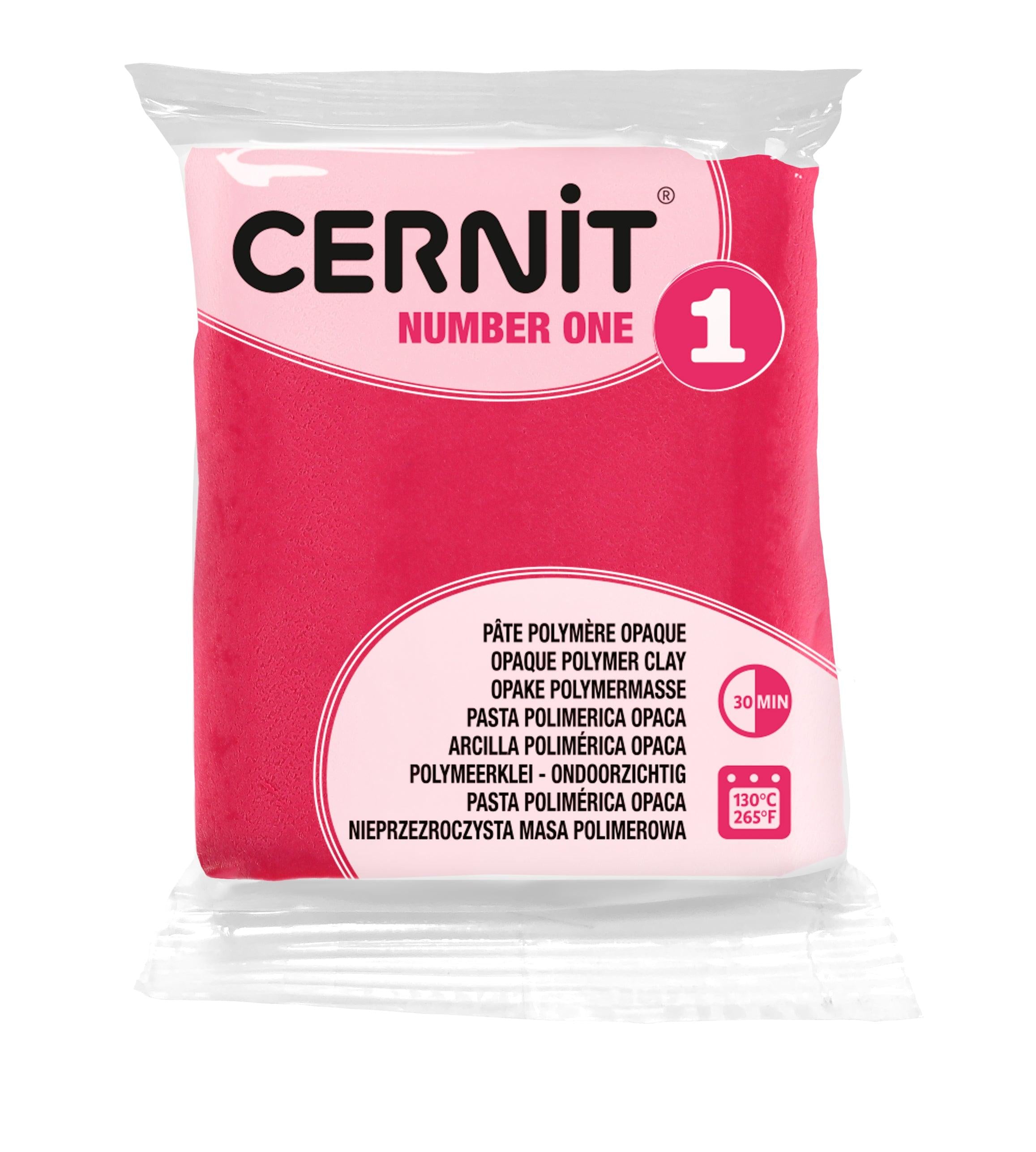 Pâte polymère Cernit Number one opaque - Framboise x56g (G10433)