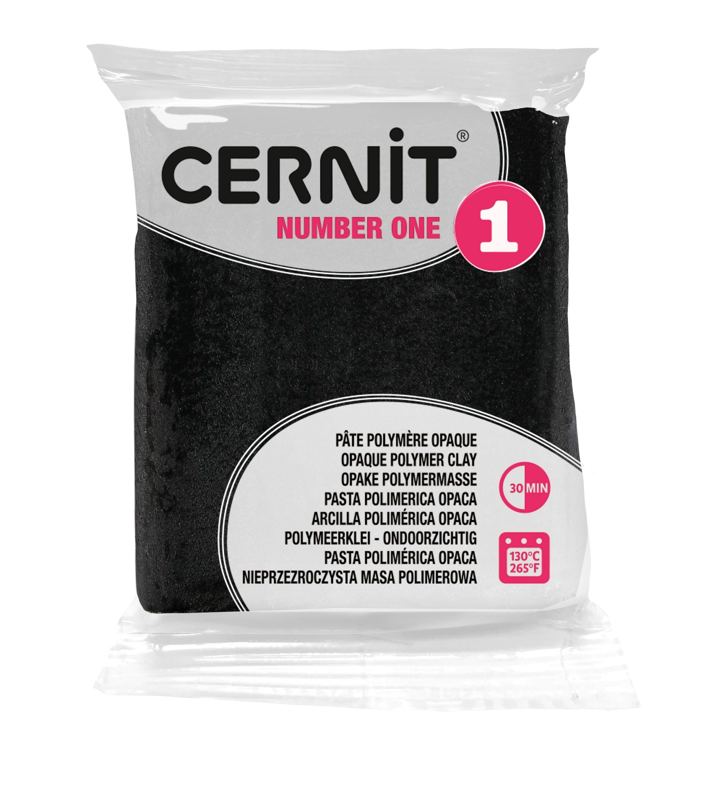 Pâte polymère Cernit Number one opaque - Noir x56g /250g/500g (G10440)
