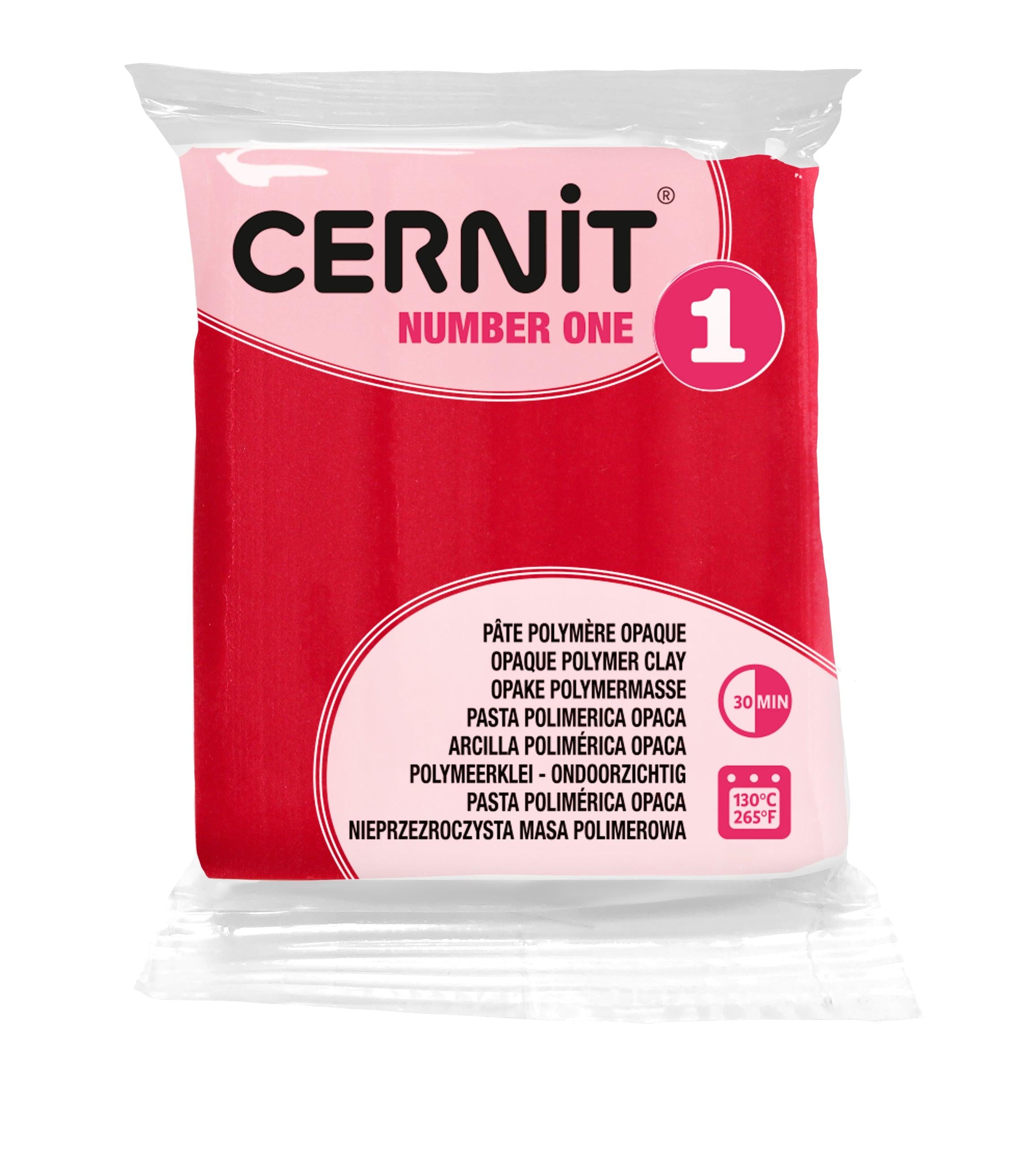 Pâte polymère Cernit Number one opaque - Rouge Carmin x56g (G10436)