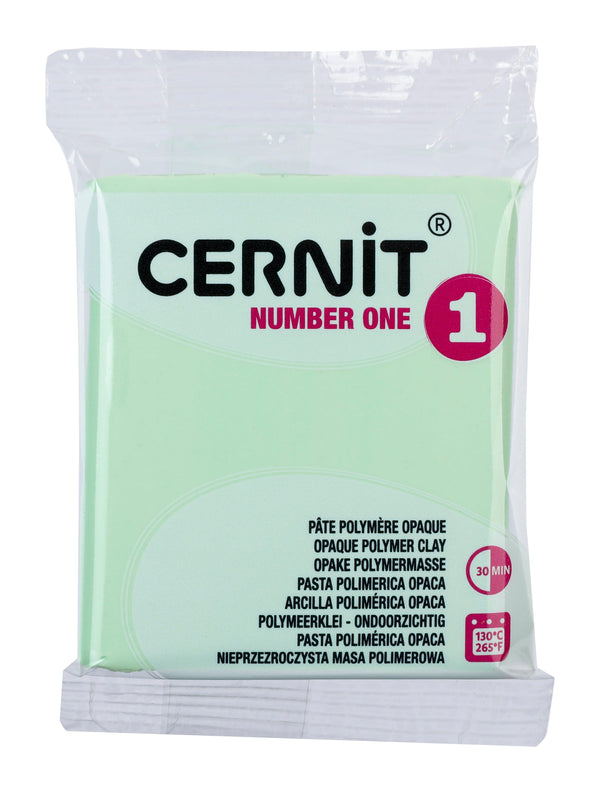 Pâte polymère Cernit Number one opaque - Vert Amande x56g (G10430)