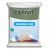 Pâte polymère Cernit Number one opaque - Vert Olive x56g (G10419)