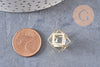 Pendentif 3D connecteur hexagone doré cristal transparent facettes,pendentif cage cristal doré,création bijoux,17mm, x2 G3706