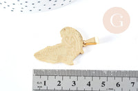 Pendentif Afrique acier 304 inoxydable doré 37.5mm, x1 (G8718)