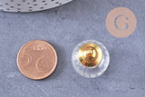 Pendentif Bouteille bulle en verre et bouchon en laiton doré 27mm, x1 (G10617)