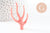 Pendentif Branche forme corail plastique rose 60mm, pendentif inspiré océan, x1 (G9749)