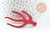 Pendentif Branche forme corail plastique rouge 60mm, pendentif inspiré océan, x1 (G9750)