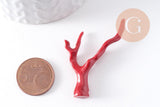 Pendentif Branche forme corail résine rouge 44.5mm, x1 (G10347)