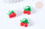 Pendentif Cerise fruit rouge verre 17~19mm, x5 (G7892)