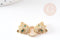 Pendentif Connecteur léopard laiton doré 18K et zircons 27mm, x1 (G5719)
