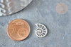 Pendentif Coquillage acier 201 inoxydable argenté 11,4mm, x1 (G7861)