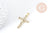 Pendentif Croix laiton doré zircons 41.5mm, x1 (G8996)