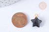 Pendentif Etoile Pierres naturelle laiton doré 19.5mm, x1 (G7954)