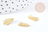 Pendentif Feuille Fougère laiton brut 15mm x1 G8878