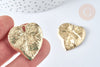 Pendentif Feuille zamac doré clair 31mm, x1 (G9059)