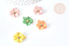 Pendentif Fleur colorée zamac doré 23,5mm, pendentif fleur , x1 (G8067)