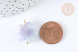 Pendentif Fleur en pierre naturelle laiton doré 24mm, x1 (G7956)