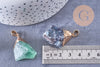 Pendentif Fluorite naturelle brute fer doré 24-25mm, x1 (G2510)