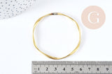 Pendentif Grand Anneau torsadé laiton brut 62mm, fabrication bijoux DIY, x1 (G7644)
