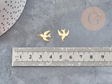 Pendentif Hirondelle acier 201 inoxydable doré 14mm, x1 (G9053)