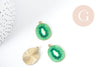 Pendentif Kiwi zamac doré émail vert 26.5mm, x1 (G9000)